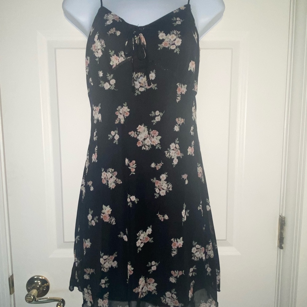 No Comment Black Floral Mini Dress. NWT